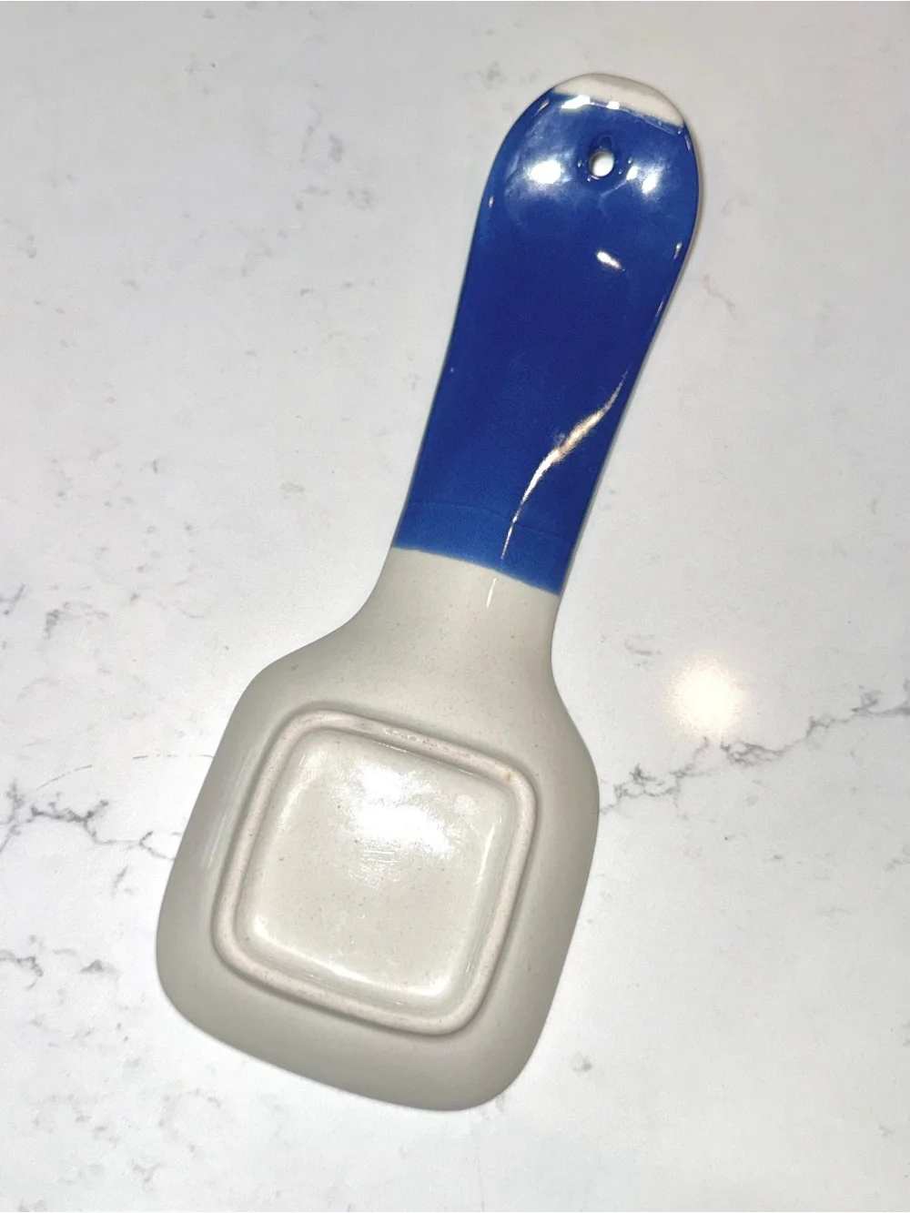 Otagiri Blue and Cream Ceramic Spoon Rest with Cat Motif